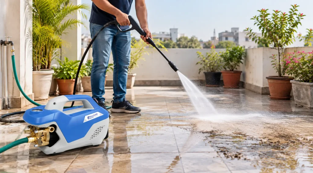 Pressure washer for home use for cleaning terrace floors